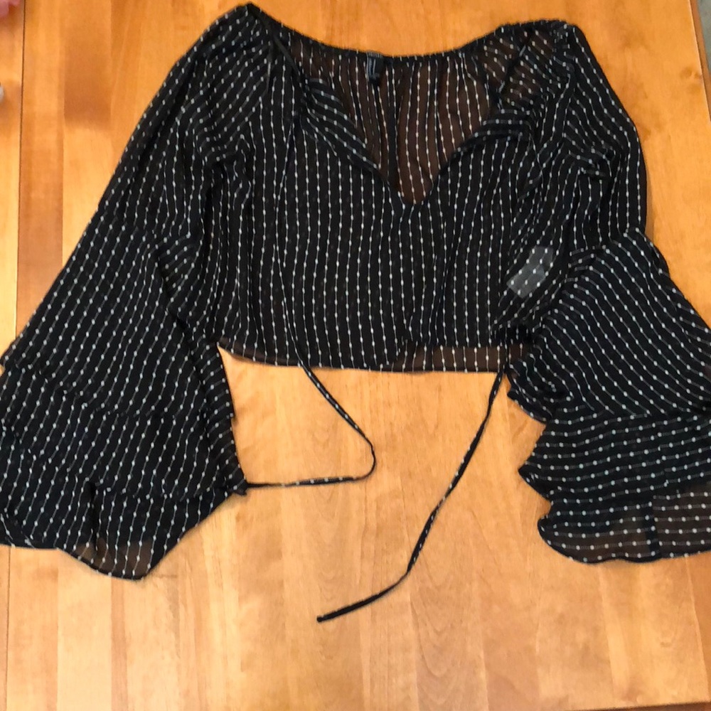 Sheer top with bell sleeves